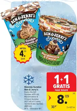 Carrefour Roomijs Sundae Ben & Jerry’s aanbieding