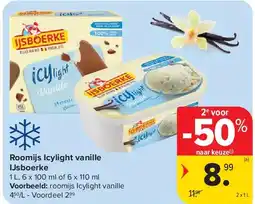Carrefour Roomijs Icylight vanille IJsboerke aanbieding