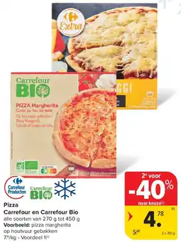 Carrefour Pizza Carrefour en Carrefour Bio aanbieding