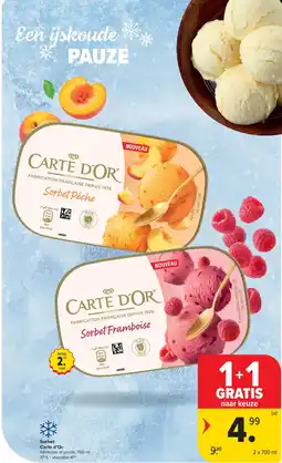 Carrefour Sorbet Carte d’Or aanbieding