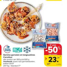 Carrefour Gamma garnalen en langoustines Carrefour aanbieding