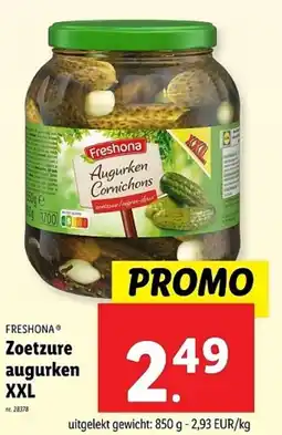 Lidl Freshona Zoetzure augurken XXL aanbieding