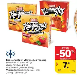 Carrefour Kaastengels en vlammetjes Topking aanbieding