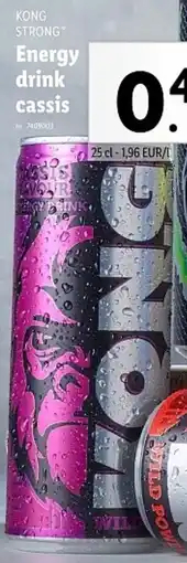 Lidl Kong strong energy drink cassis aanbieding