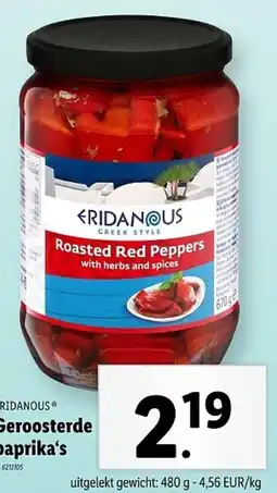 Lidl Eridanous geroosterde paprika's aanbieding