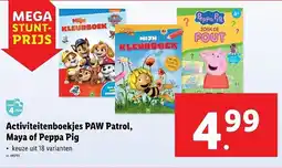 Lidl Activiteitenboekjes PAW Patrol, Maya of Peppa Pig aanbieding