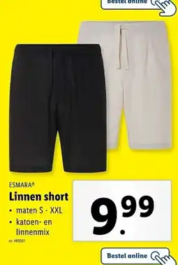 Lidl Esmara linnen short aanbieding