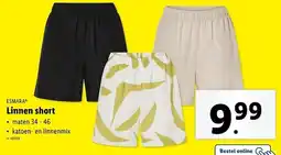 Lidl Esmara linnen short aanbieding