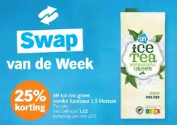 Albert Heijn AH Ice tea green zonder koolzuur aanbieding