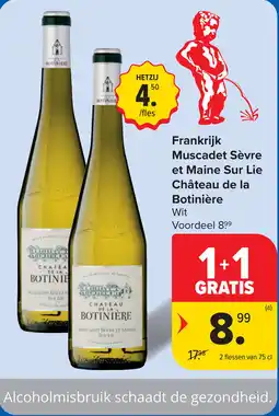 Carrefour Frankrijk muscadet sèvre et maine sur lie château de la botinière aanbieding