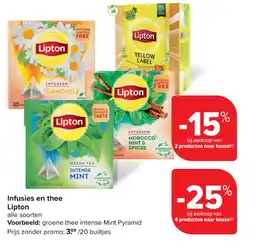 Carrefour Infusies en thee Lipton aanbieding