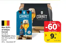 Carrefour Bier 0,0% of blikjes Cornet aanbieding