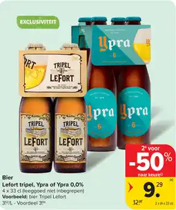 Carrefour Bier Lefort tripel, Ypra of Ypra 0,0% aanbieding