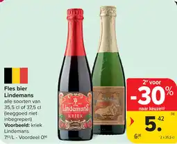 Carrefour Fles bier Lindemans aanbieding