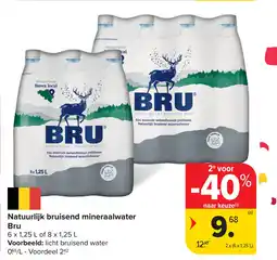 Carrefour Natuurlijk bruisend mineraalwater Bru aanbieding