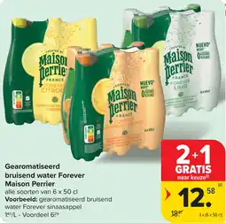 Carrefour Gearomatiseerd bruisend water Forever Maison Perrier aanbieding
