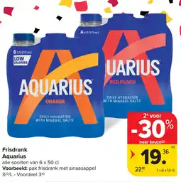 Carrefour Frisdrank Aquarius aanbieding