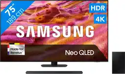 Coolblue Samsung 75 Neo QLED QN90F 4K (2025) + Samsung HW-S700D Zwart (2024) aanbieding