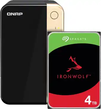 Coolblue QNAP TS-264-8G, Seagate Ironwolf 4TB aanbieding