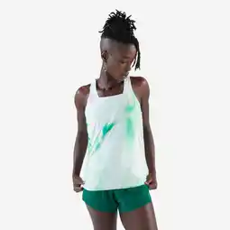 Decathlon Licht hardlooptopje voor dames Run 900 Light groen met print aanbieding