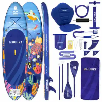 Decathlon Opblaasbaar Supboard met Premium Accessoire HUIIKE, Blauw, Hoge Stabiliteit aanbieding