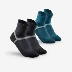 Decathlon 2 paar halfhoge wandelsokken voor kinderen MH500 aanbieding