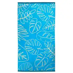 Decathlon Strandlaken Badstof Velours Jacquard Blauw 100x175 470g/m² - Kentia aanbieding