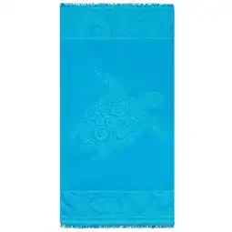 Decathlon Strandlaken Badstof Velours Jacquard Blauw 90x170 340g/m² - Kumini aanbieding