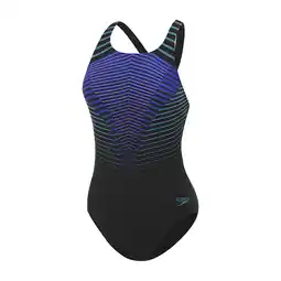 Decathlon Speedo digitaal bedrukt Medalist badpak - Zwart 28 aanbieding