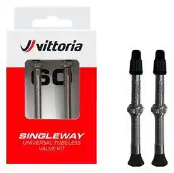 Decathlon Paar Vittoria Singleway Presta Tubeless ventielen Zilver aanbieding