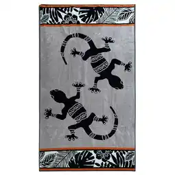 Decathlon Strandlaken Badstof Velours Jacquard Grijs 100x175 470g/m² - Eldorado aanbieding