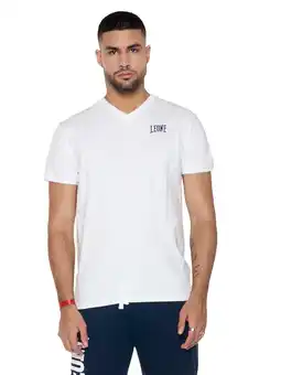 Decathlon Katoenen heren-T-shirt met V-hals en 'Basic'-logo op de achterkant aanbieding
