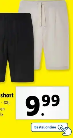Lidl Linnen short maten aanbieding