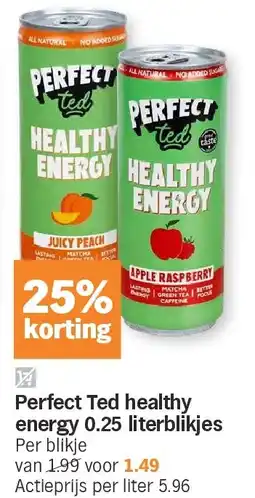 Albert Heijn Perfect Ted healthy energy 0.25 literblikjes aanbieding
