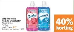 Albert Heijn Soupline active fresh 91 wasbeurten aanbieding