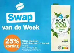 Albert Heijn AH Ice tea green zonder koolzuur 1.5 literpak aanbieding