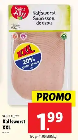 Lidl Kalfsworst XXL aanbieding