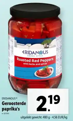 Lidl Geroosterde paprika's aanbieding