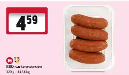 Delhaize BBQ-varkensworsten aanbieding