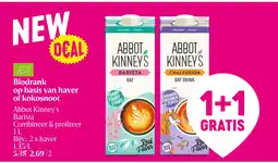 Delhaize Biodrank op basis van haver of kokosnoot aanbieding
