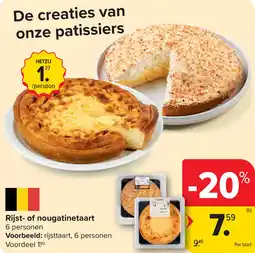 Carrefour Rijst of Nougatinetaart aanbieding