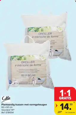 Carrefour Calitex Plantaardig kussen met vormgeheugen aanbieding