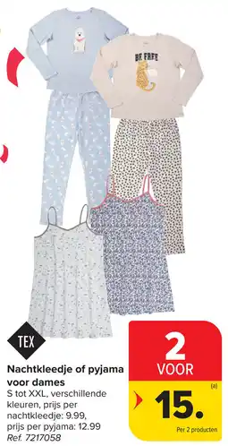 Carrefour Nachtkleedje of pyjama voor dames aanbieding