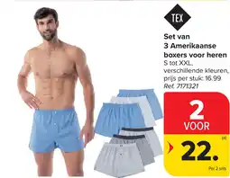 Carrefour TEX Set van 3 Amerikaanse boxers voor heren aanbieding
