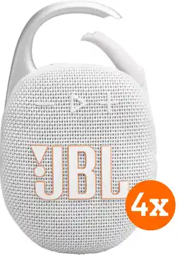 Coolblue JBL Clip 5 Blanc Lot de 4 aanbieding