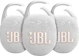 Coolblue JBL Clip 5 Blanc Lot de 3 aanbieding