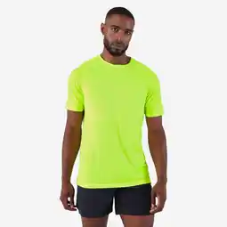 Decathlon T-shirt de running sans coutures homme - kiprun run 500 confort vert acide aanbieding