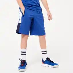 Decathlon Ademende multisport short voor kinderen blauw wit zwart aanbieding