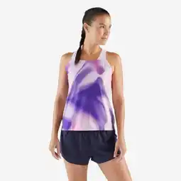 Decathlon Licht hardlooptopje voor dames Run 900 Light paars zachtpaars print aanbieding