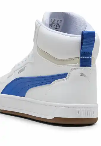 Decathlon Caven 2.0 Mid sneakers PUMA White Vivid Blue Gum Beige aanbieding